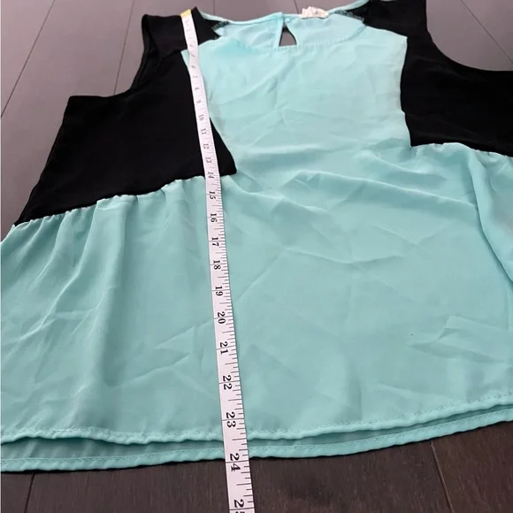 Women’s One Clothing Y2K Turquoise, & black sleeveless tank top Size M - Picture 5 of 5